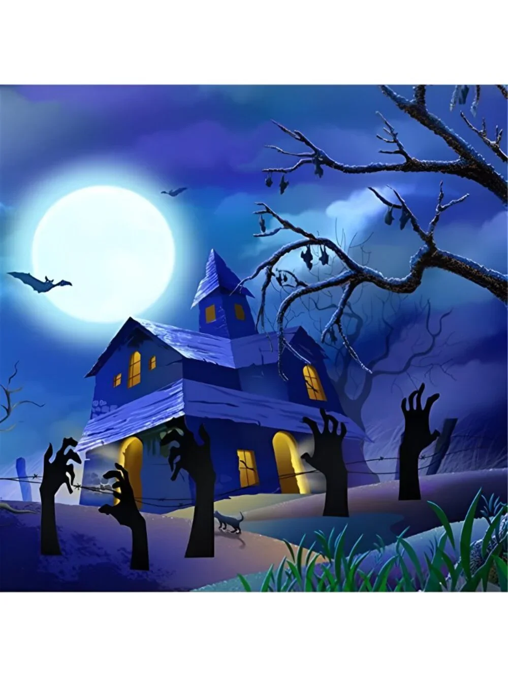 5 Pack Halloween Black Hands Yard Signs with Stakes Scary Silhouette